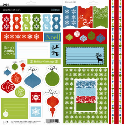 SEI - Glitzmas - Cardstock Stickers  (sold in 3's)