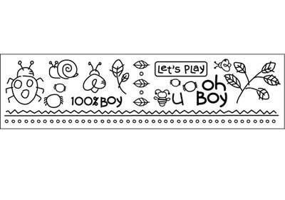 SEI - Doodley-Doo Boy - Iron On Transfers  (sold in 3's)