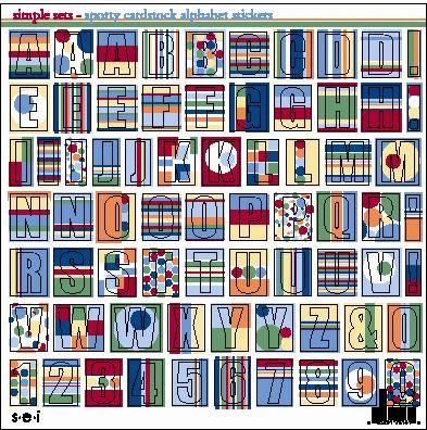SEI - Sporty Cardstock Alphabet Stickers  (pack of 5)
