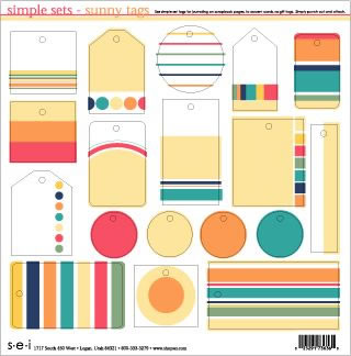 SEI - Sunny Die Cut Tags  (pack of 5)