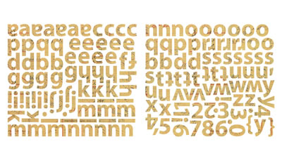 Sassafras Lass - 6x12 Mini Alpha Stickers  Kraft   (sold in 3's)