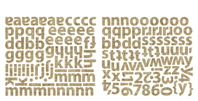 Sassafras Lass - 6x12 Mini Alpha Stickers  Burlap   (sold in 3's)