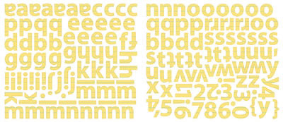 Sassafras Lass - 6x12 Mini Alpha Stickers  Yellow Paper    (sold in 3's)