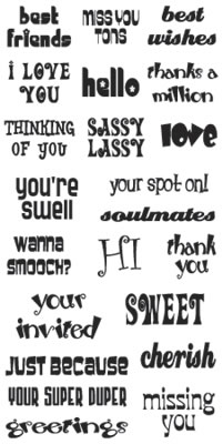 Sassafras Lass - Sweet Sentiments Phrases     (pack of 5)