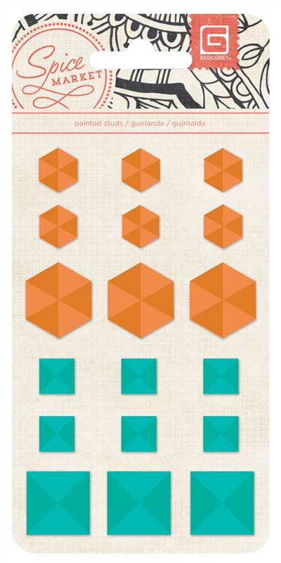 Basic Grey - Spice Market - Colored Studs (Sold in packs of 6)