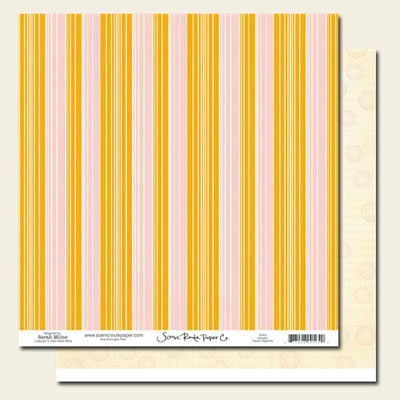 Scenic Route - Hampton Franklin Stripe Pink 12x12 double sided cardstock     (pack of 10)