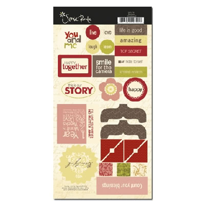 Scenic Route - Sonoma Happy Together Chipboard Pieces  (sold in 3's)