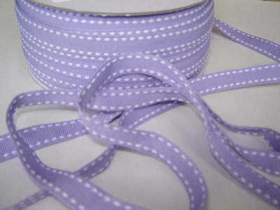 Strano Designs - 3/8" Lavender w White Stitching - 35 yards  (sold individually)