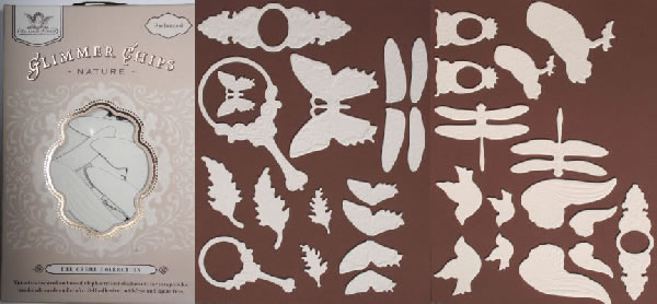Tattered Angels - Glimmer Chips Embossed - Nature  (sold in 3's)