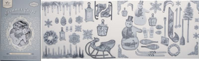 Tattered Angels - Glimmer Chips Emphemera - Frosty Memories  (sold in 3's)