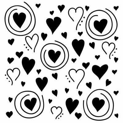 The Crafters Workshop - 12x12 Template - Art House Studio - Karen's Whimsical Hearts  (sold in 3's)