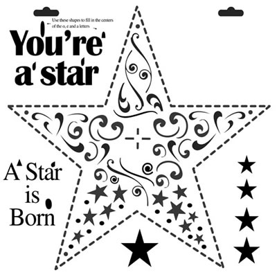 The Crafters Workshop - 12x12 Template - Star  (sold in 3's)