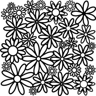 The Crafters Workshop - 6x6 Template - Daisy Cluster  (sold in 3's)