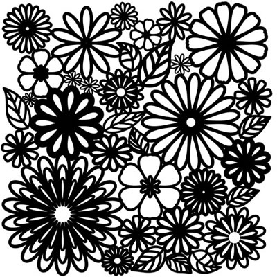 The Crafters Workshop - 6x6 Template - Flower Frenzy  (sold in 3's)