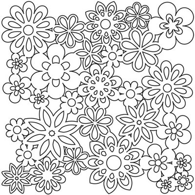 The Crafters Workshop - 12x12 Template - Gathered Flowers  (sold in 3's)