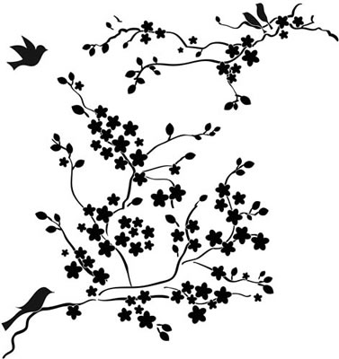 The Crafters Workshop - 6x6 Template - Cherry Blossoms  (sold in 3's)