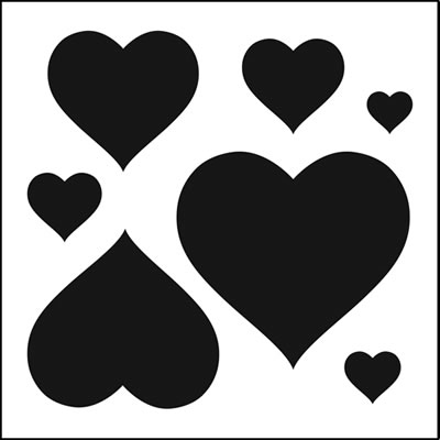The Crafters Workshop - 12x12 Template Basic Hearts  (sold in 3's)