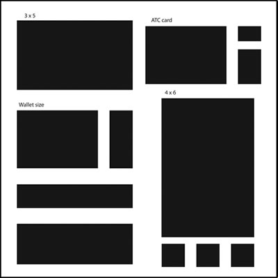 The Crafters Workshop - 12x12 Template Basic Rectangles  (sold in 3's)