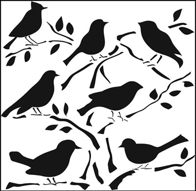 The Crafters Workshop - 12x12 Template Birds  (sold in 3's)