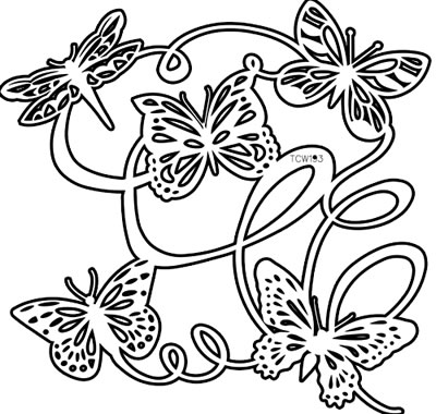 The Crafters Workshop - 12x12 Template Butterfly Ballet  (sold in 3's)
