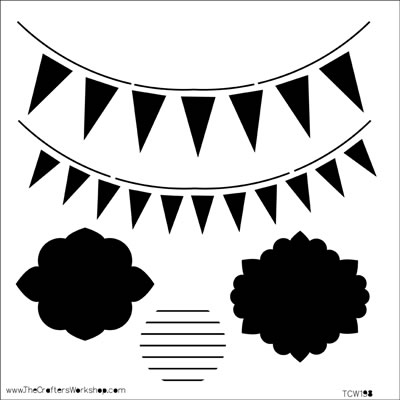 The Crafters Workshop - 6x6 Template - Circus Banners  (sold in 3's)