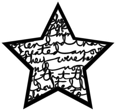 The Crafters Workshop - Balzer Bits 4x4 Stencils - Script Star Bits  (sold in 3's)