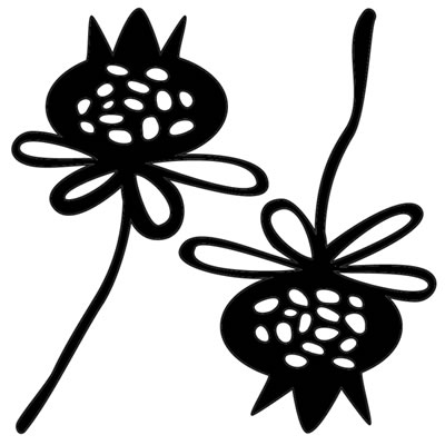The Crafters Workshop - Balzer Bits 4x4 Stencils - Pomegraate Flower Bits  (sold in 3's)