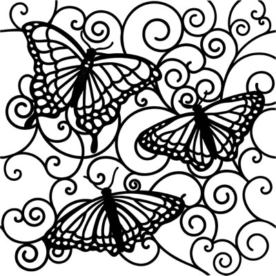 The Crafters Workshop - 12x12 Template - Flutterby  (sold in 3's)