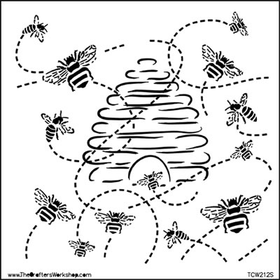 The Crafters Workshop - 12x12 Template - Busy Bees  (sold in 3's)