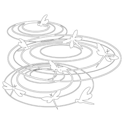 The Crafters Workshop - 12x12 Template - Dragonfly Harmony  (sold in 3's)
