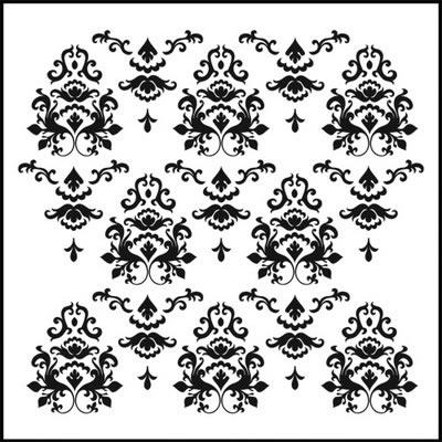 The Crafter's Workshop -12x12 Template Damask  (sold in 3's)