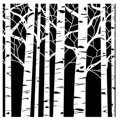The Crafters Workshop - 12x12 Template - Aspen Trees  (sold in 3's)