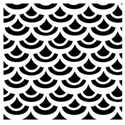 The Crafters Workshop - 12x12 Template - Fish Scales  (sold in 3's)