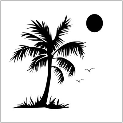 The Crafters Workshop - 6x6 Template - Palm Tree  (sold in 3's)