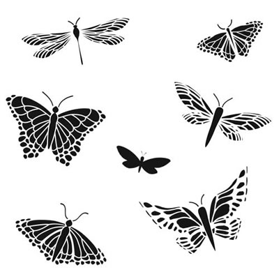 The Crafters Workshop - 6x6 Template - Mariposas  (sold in 3's)