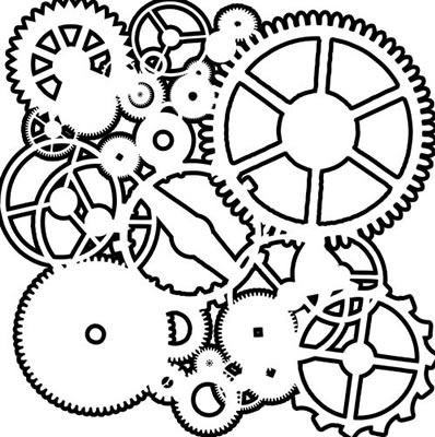 The Crafters Workshop - 12x12 Template - Gears  (sold in 3's)