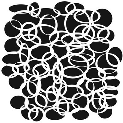 The Crafters Workshop - 12x12 Template - Ringlets Reversed  (sold in 3's)
