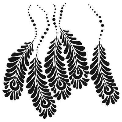 The Crafters Workshop - 6x6 Template - Peacock Feathers  (sold in 3's)