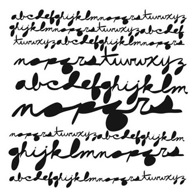 The Crafters Workshop - 6x6 Template - Cursive Alphabet  (sold in 3's)