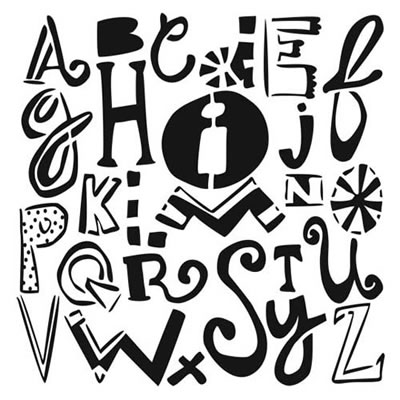 The Crafters Workshop - 6x6 Template - Mixed-Up Alphabet  (sold in 3's)