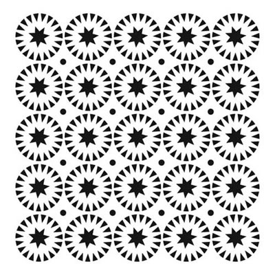 The Crafters Workshop - 12x12 Template - Stars & Circles  (sold in 3's)