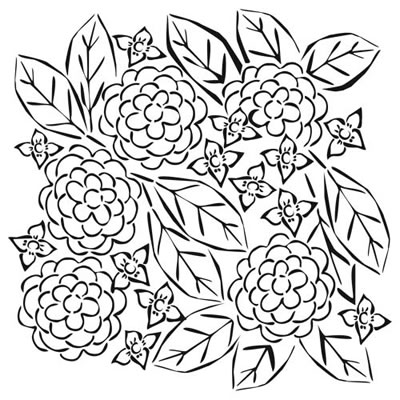 The Crafters Workshop - 6x6 Template - Flower Garden  (sold in 3's)