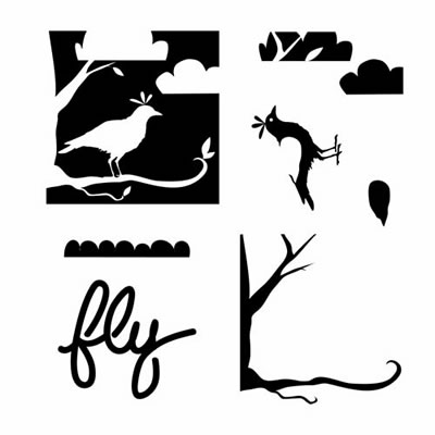 The Crafters Workshop - 6x6 Template - Layered Bird Scene  (sold in 3's)