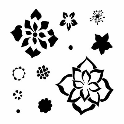 The Crafters Workshop - 6x6 Template - Layered Flowers  (sold in 3's)