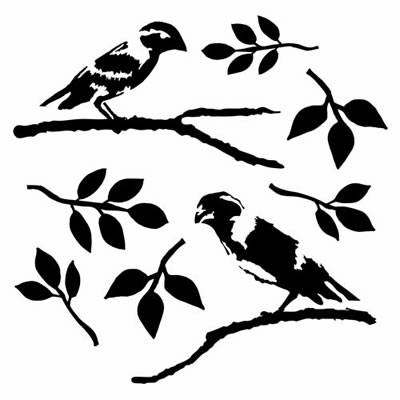 The Crafters Workshop - 6x6 Template - Love Birds  (sold in 3's)
