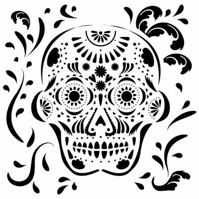 The Crafters Workshop - 6x6 Template - Mexican Skull  (sold in 3's)