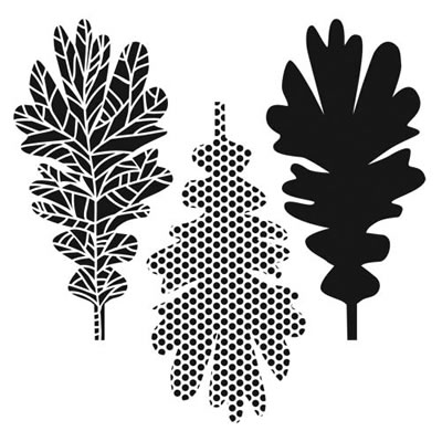The Crafters Workshop - 12x12 Template - Pattern Leaves  (sold in 3's)