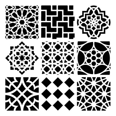The Crafters Workshop - 12x12 Template - Moroccan Tiles  (sold in 3's)