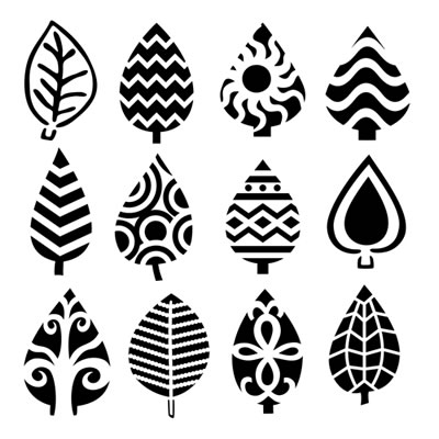 The Crafters Workshop - 6x6 Template - Abstract Leaves  (sold in 3's)