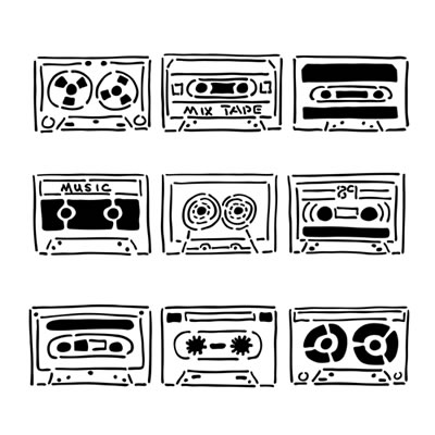 The Crafters Workshop - 12x12 Template - Mix Tape  (sold in 3's)